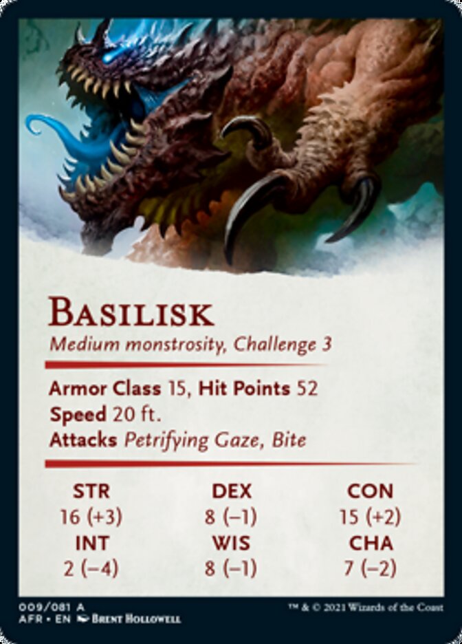 Basilisk Art Card [Dungeons & Dragons: Adventures in the Forgotten Realms Art Series] Magic: The Gathering