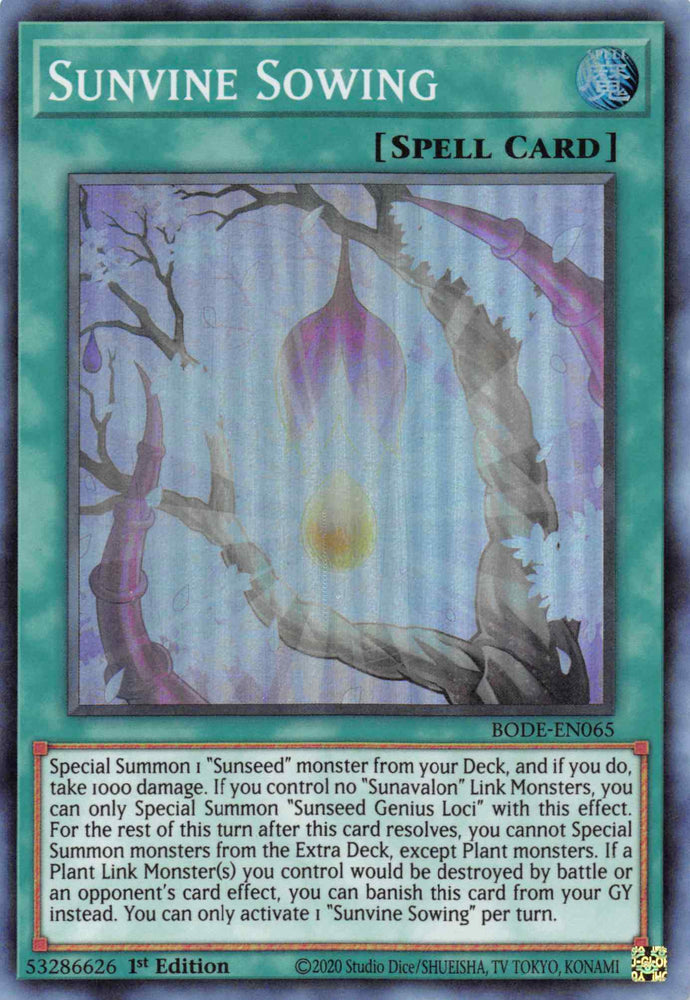 Sunvine Sowing [BODE-EN065] Super Rare Yu-Gi-Oh!