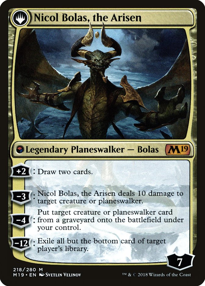Nicol Bolas, the Ravager // Nicol Bolas, the Arisen [Core Set 2019 Prerelease Promos] Magic: The Gathering