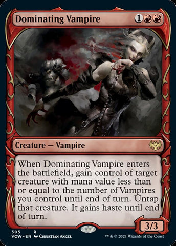 Dominating Vampire (Showcase Fang Frame) [Innistrad: Crimson Vow] Magic: The Gathering