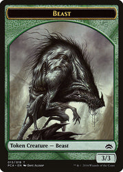 Beast // Saproling Double-Sided Token [Planechase Anthology Tokens] Magic: The Gathering