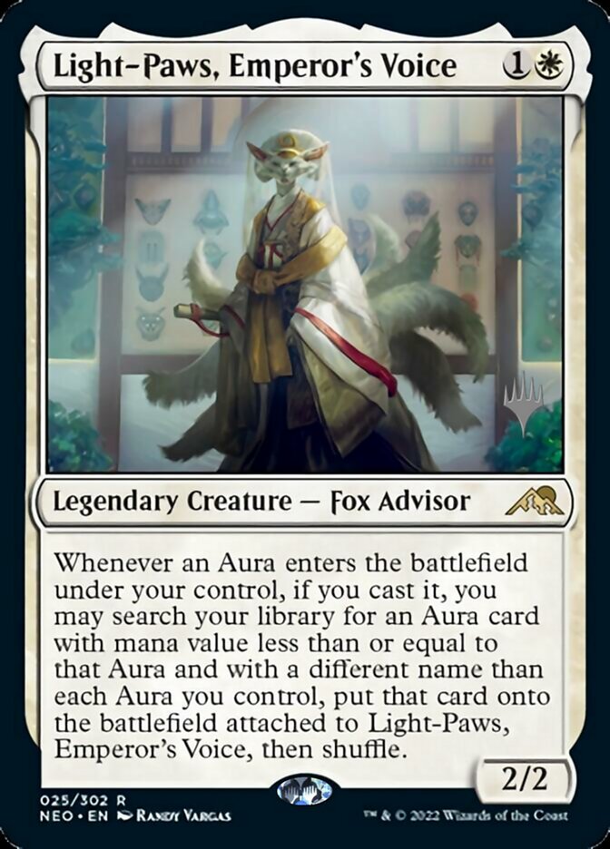 Light-Paws, Emperor's Voice (Promo Pack) [Kamigawa: Neon Dynasty Promos] Magic: The Gathering