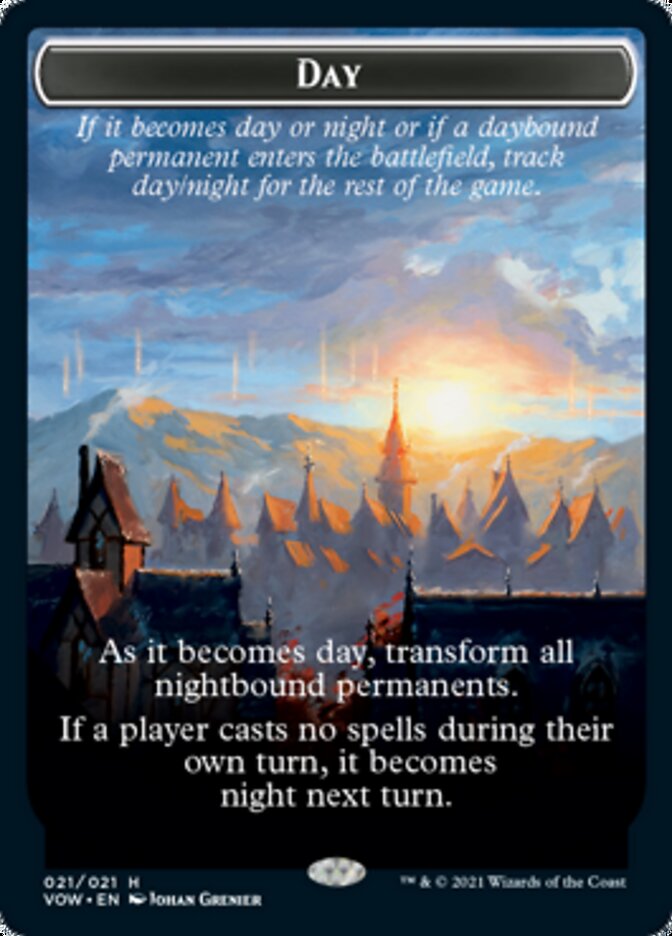 Day // Night Double-Sided Token [Innistrad: Crimson Vow Tokens] Magic: The Gathering