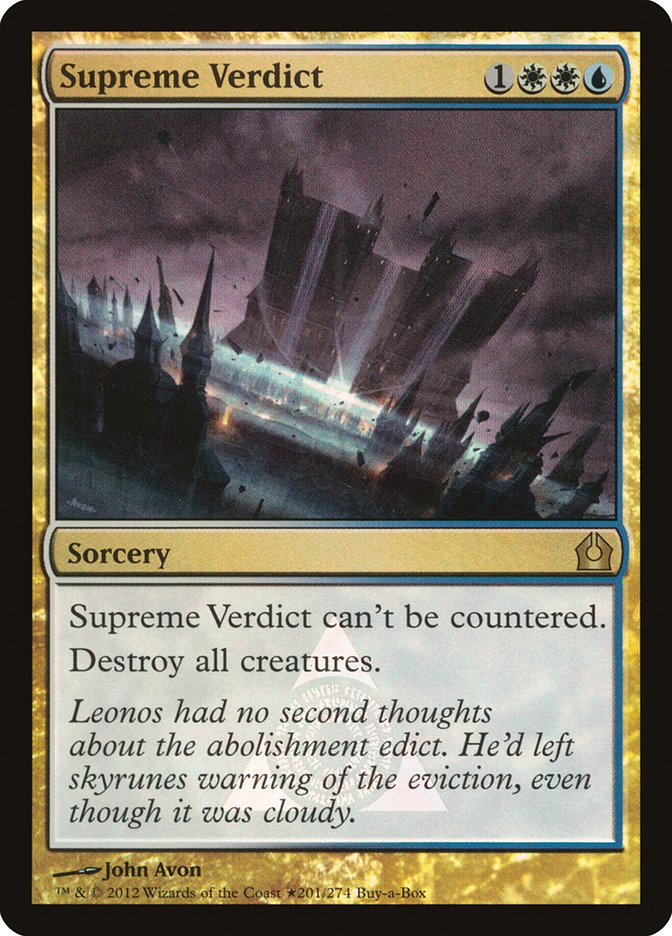Supreme Verdict (Buy-A-Box) [Return to Ravnica Promos] Magic: The Gathering