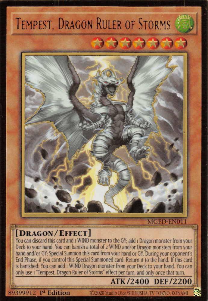 Tempest, Dragon Ruler of Storms [MGED-EN011] Gold Rare Yu-Gi-Oh!