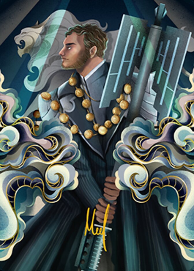 Rafiq of the Many Art Card (Gold-Stamped Signature) [Streets of New Capenna Art Series] Magic: The Gathering