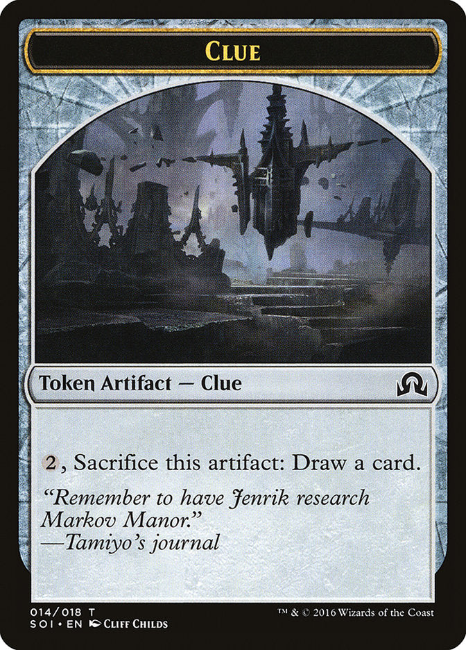 Clue Token (014/018) [Shadows over Innistrad Tokens] Magic: The Gathering