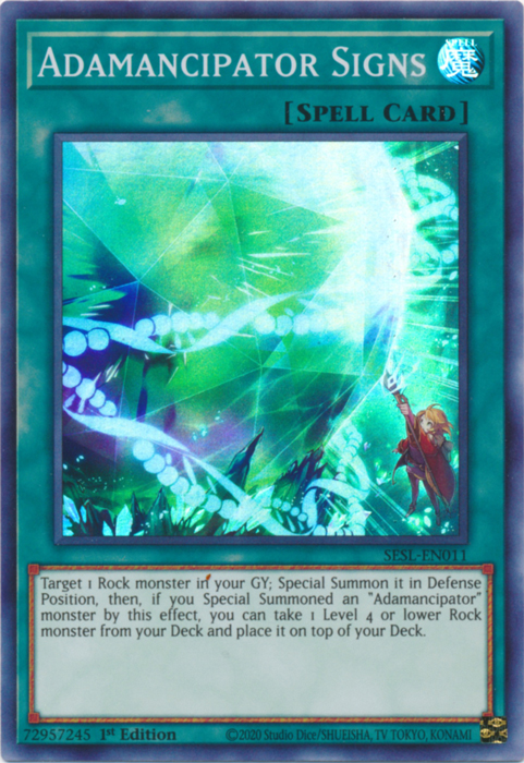Adamancipator Signs [SESL-EN011] Super Rare Yu-Gi-Oh!