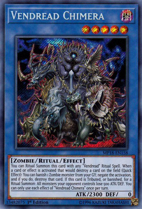 Vendread Chimera [MP18-EN158] Secret Rare Yu-Gi-Oh!