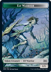 Elf Warrior // Plant Double-Sided Token [Double Masters Tokens] Magic: The Gathering