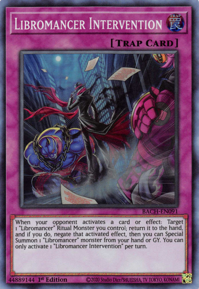 Libromancer Intervention [BACH-EN091] Super Rare Yu-Gi-Oh!