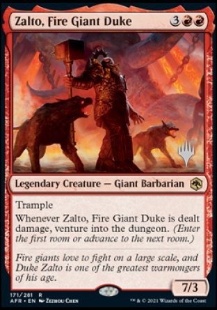 Zalto, Fire Giant Duke (Promo Pack) [Dungeons & Dragons: Adventures in the Forgotten Realms Promos] Magic: The Gathering