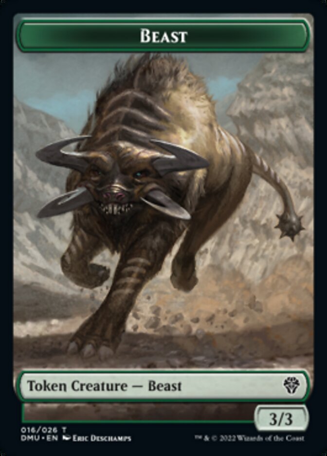 Bird (002) // Beast Double-Sided Token [Dominaria United Tokens] Magic: The Gathering