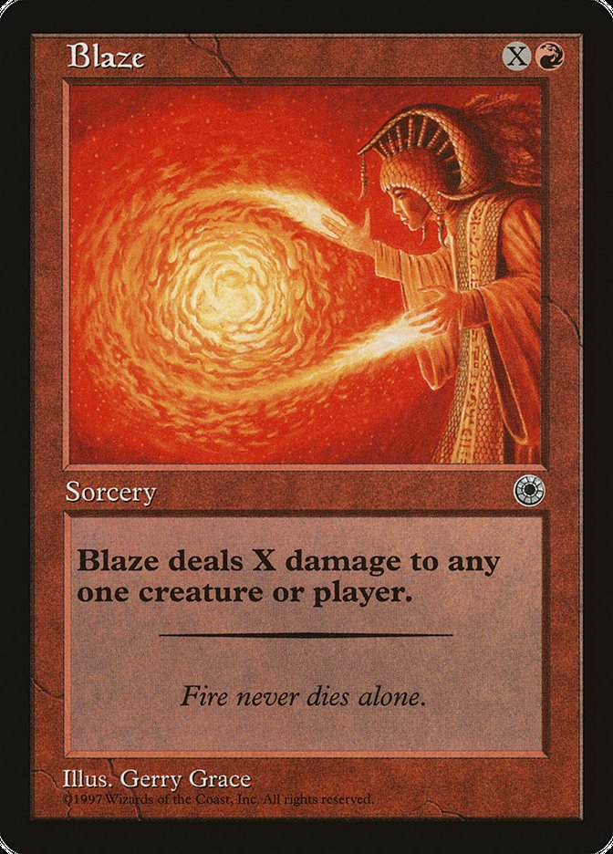 Blaze (With Flavor Text) [Portal] Magic: The Gathering