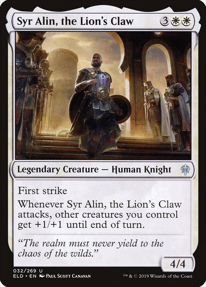 Syr Alin, the Lion's Claw [Throne of Eldraine] Magic: The Gathering