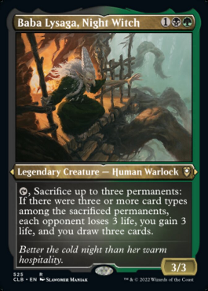 Baba Lysaga, Night Witch (Foil Etched) [Commander Legends: Battle for Baldur's Gate] Magic: The Gathering