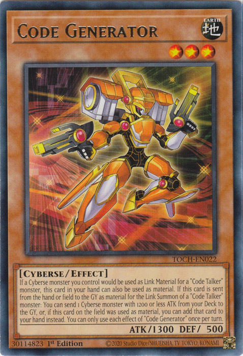 Code Generator [TOCH-EN022] Rare Yu-Gi-Oh!
