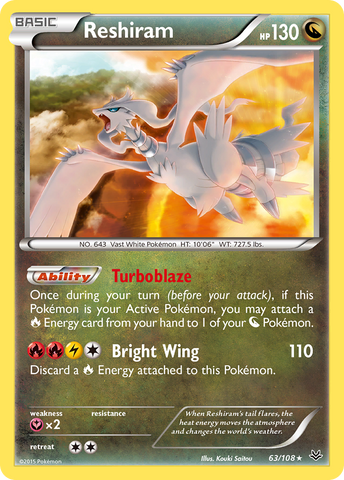 Reshiram (63/108) [XY: Roaring Skies] Pokémon