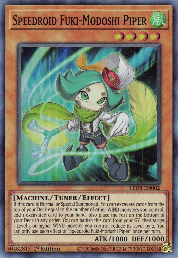 Speedroid Fuki-Modoshi Piper [LED8-EN002] Super Rare Yu-Gi-Oh!