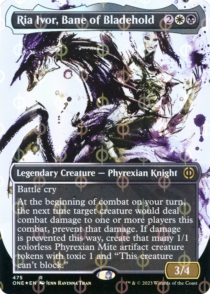 Ria Ivor, Bane of Bladehold (Borderless Ichor Step-and-Compleat Foil) [Phyrexia: All Will Be One] Magic: The Gathering