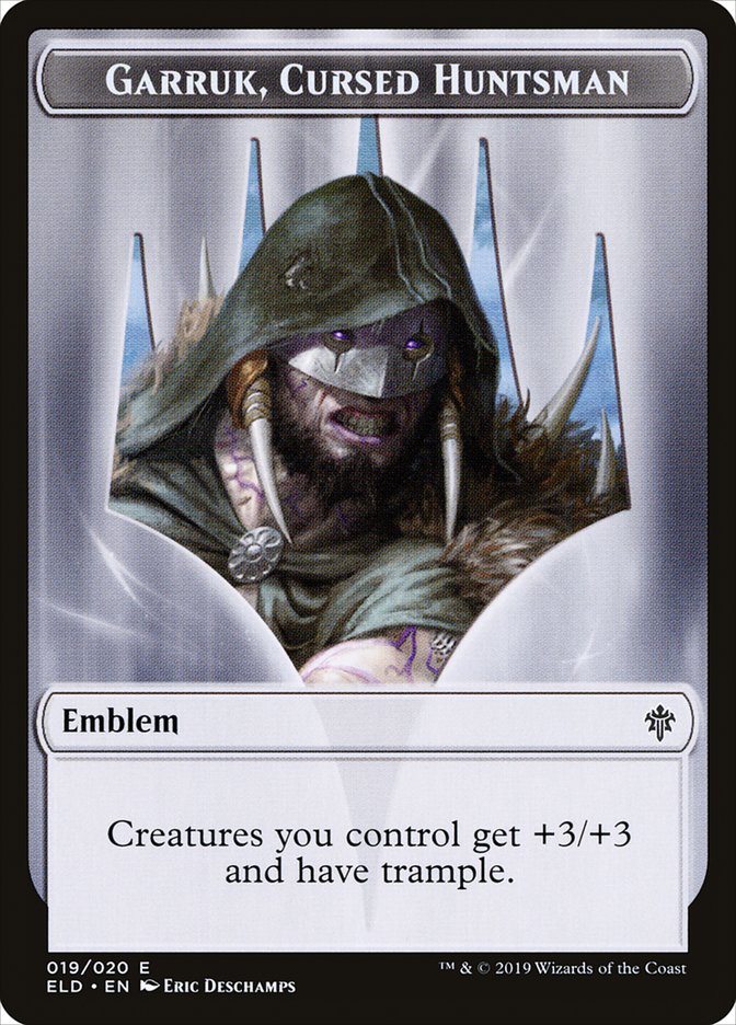 Garruk, Cursed Huntsman Emblem [Throne of Eldraine Tokens] Magic: The Gathering