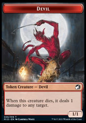 Human // Devil Double-Sided Token [Innistrad: Midnight Hunt Tokens] Magic: The Gathering