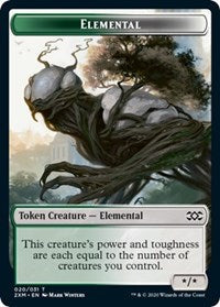 Elemental // Treasure Double-Sided Token [Double Masters Tokens] Magic: The Gathering