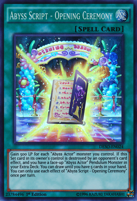 Abyss Script - Opening Ceremony [DESO-EN024] Super Rare Yu-Gi-Oh!