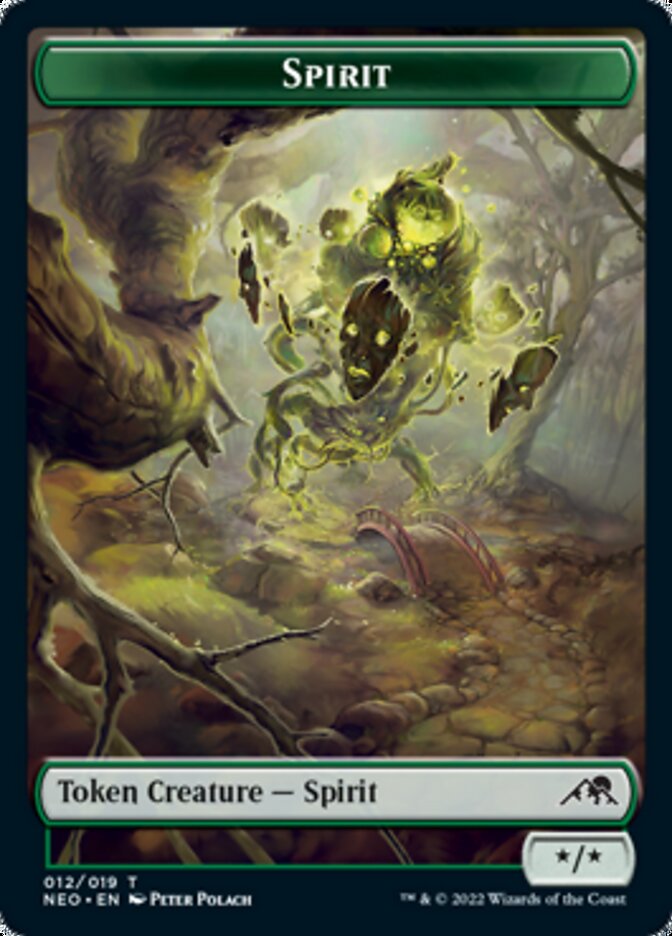 Samurai // Spirit (012) Double-Sided Token [Kamigawa: Neon Dynasty Tokens] Magic: The Gathering