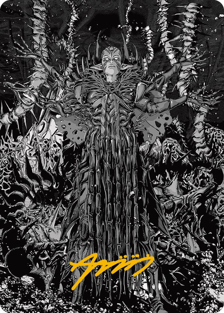 Nissa, Ascended Animist Art Card (Gold-Stamped Signature) [Phyrexia: All Will Be One Art Series] Magic: The Gathering