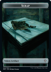 Scrap // Phyrexian Myr Double-Sided Token [The Brothers' War Commander Tokens] Magic: The Gathering