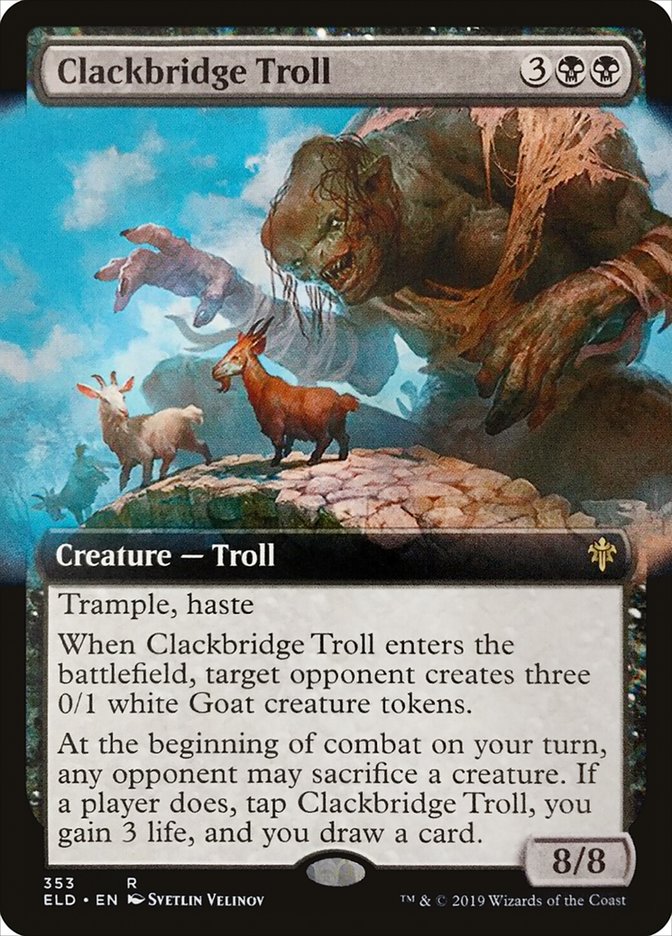 Clackbridge Troll (Extended Art) [Throne of Eldraine] Magic: The Gathering