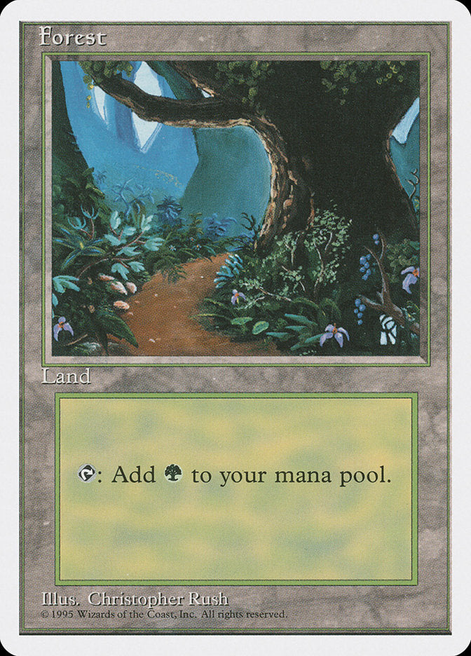 Forest (377) [Fourth Edition] Magic: The Gathering