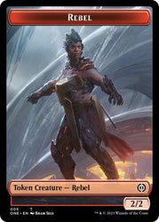 Rebel // Goblin Double-Sided Token [Phyrexia: All Will Be One Commander Tokens] Magic: The Gathering
