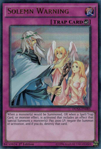 Solemn Warning [DUSA-EN085] Ultra Rare Yu-Gi-Oh!