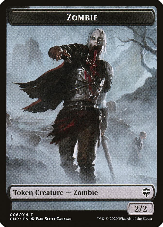 Horror // Zombie Double-Sided Token [Commander Legends Tokens] Magic: The Gathering