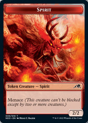 Samurai // Spirit (009) Double-Sided Token [Kamigawa: Neon Dynasty Tokens] Magic: The Gathering