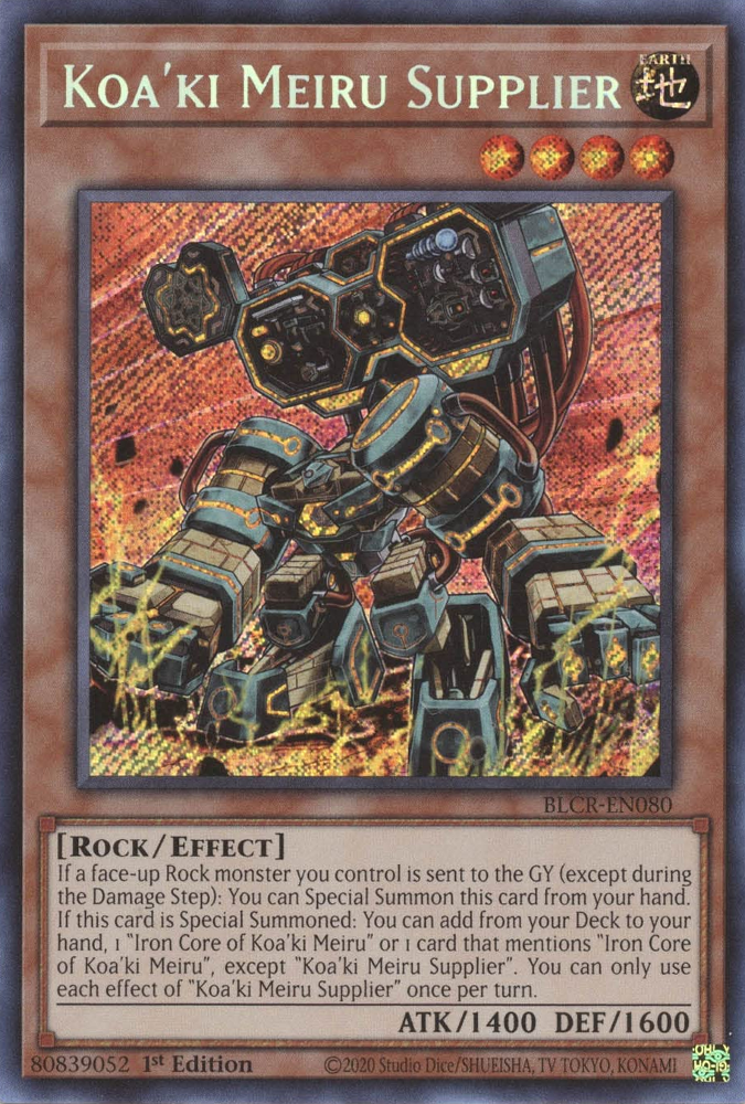 Koa'ki Meiru Supplier [BLCR-EN080] Secret Rare Yu-Gi-Oh!