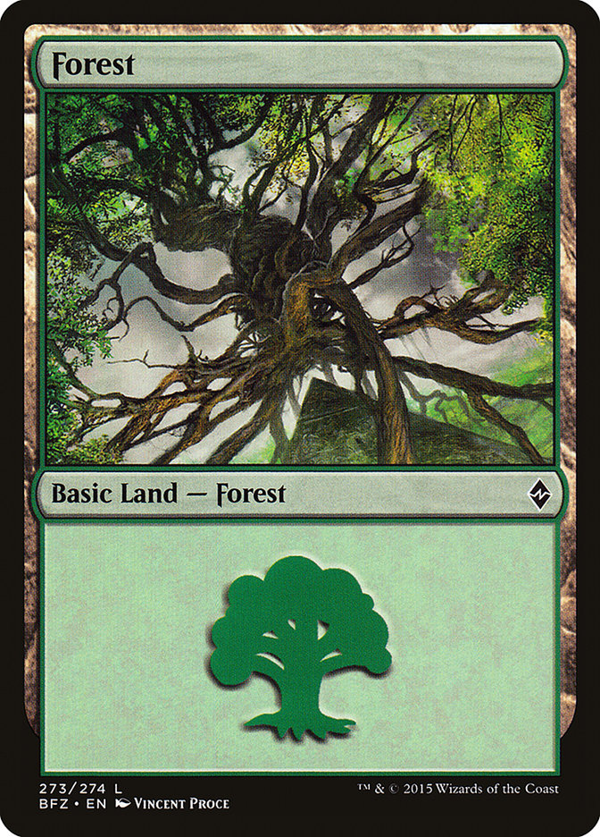 Forest (273a) [Battle for Zendikar] Magic: The Gathering