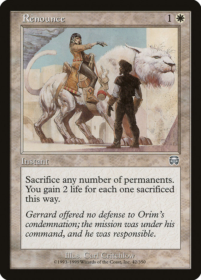 Renounce [Mercadian Masques] Magic: The Gathering