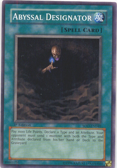 Abyssal Designator [SOD-EN040] Common Yu-Gi-Oh!