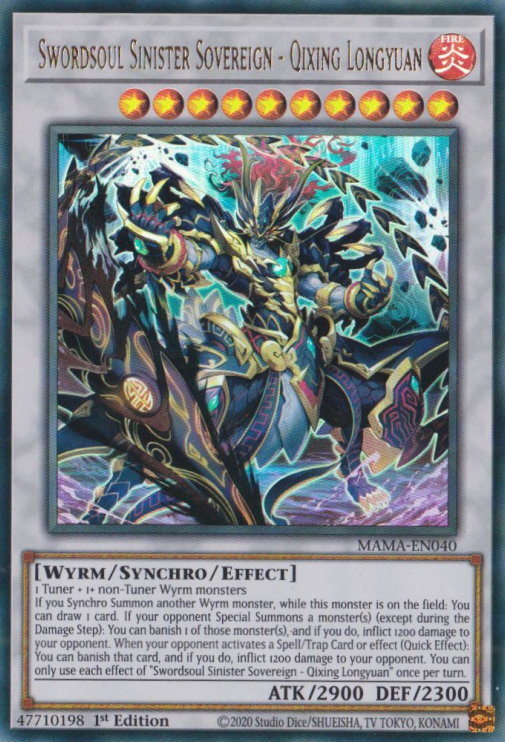 Swordsoul Sinister Sovereign - Qixing Longyuan [MAMA-EN040] Ultra Rare Yu-Gi-Oh!