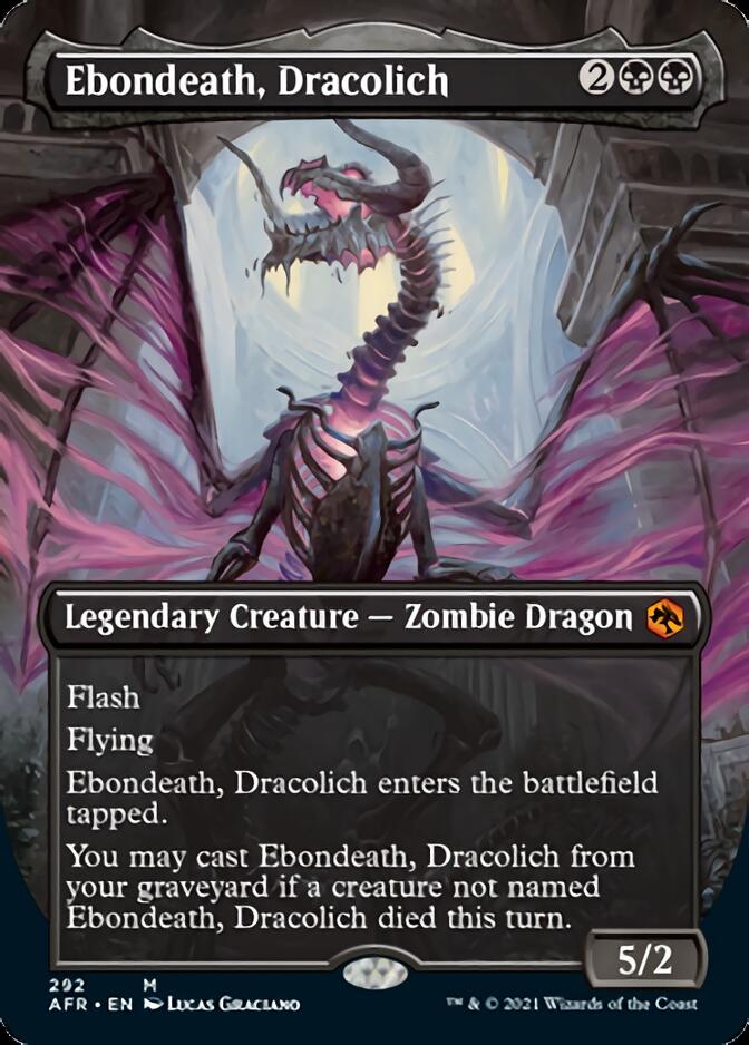 Ebondeath, Dracolich (Borderless Alternate Art) [Dungeons & Dragons: Adventures in the Forgotten Realms] Magic: The Gathering
