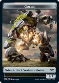 Golem // Elf Warrior Double-Sided Token [Double Masters Tokens] Magic: The Gathering