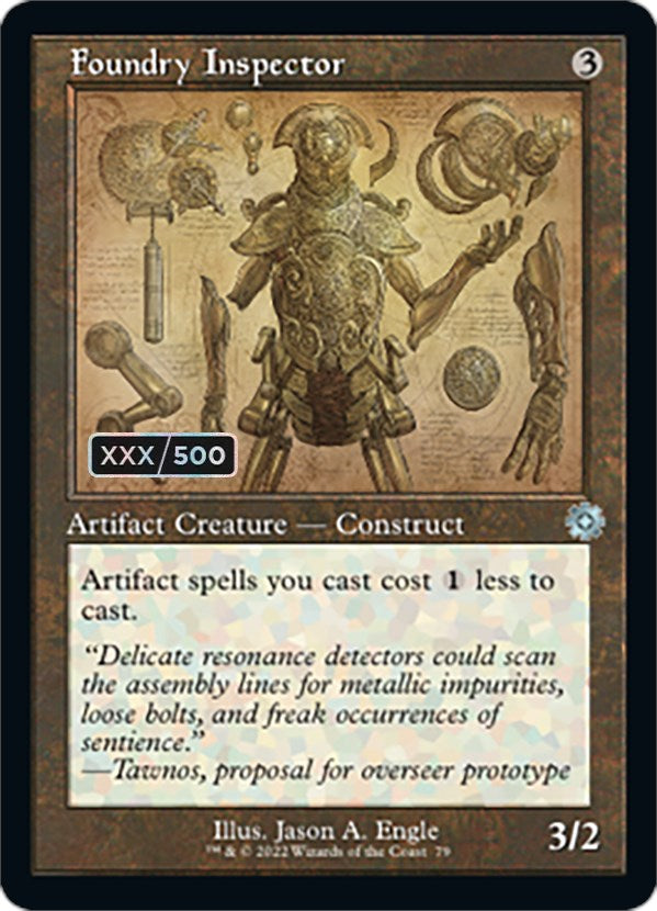 Foundry Inspector (Retro Schematic) (Serial Numbered) [The Brothers' War Retro Artifacts] Magic: The Gathering