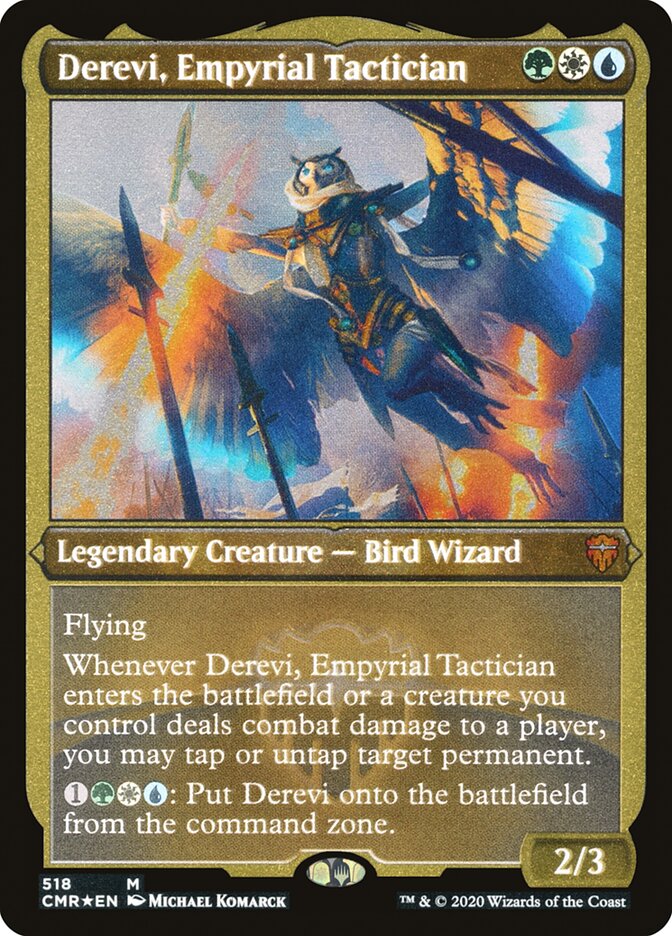 Derevi, Empyrial Tactician (Etched) [Commander Legends] Magic: The Gathering