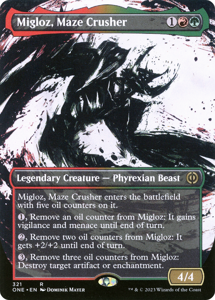 Migloz, Maze Crusher (Borderless Ichor) [Phyrexia: All Will Be One] Magic: The Gathering