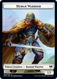 Human Warrior // Dragon Double-Sided Token [Kaldheim Tokens] Magic: The Gathering