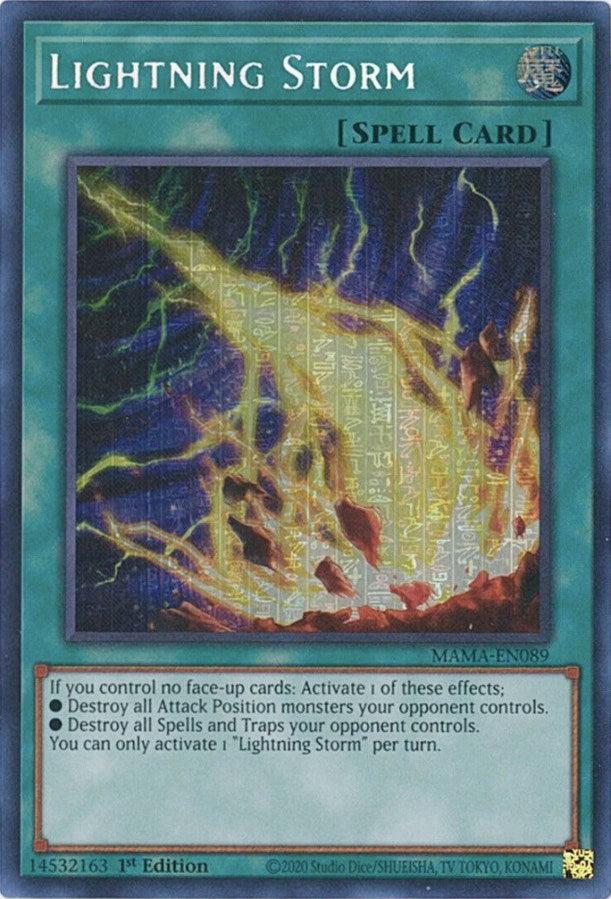 Lightning Storm [MAMA-EN089] Secret Pharaoh's Rare Yu-Gi-Oh!