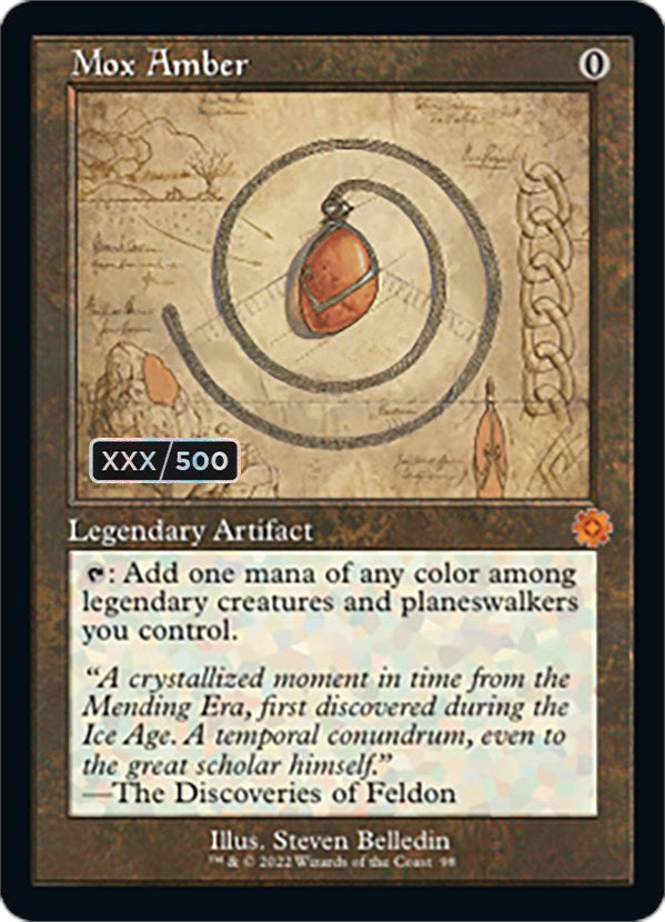 Mox Amber (Retro Schematic) (Serial Numbered) [The Brothers' War Retro Artifacts] Magic: The Gathering